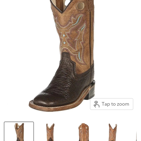Old West Brown and Tan Kids Boots - Picture 1 of 9
